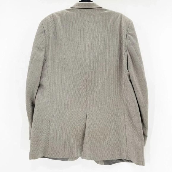 Vintage Suit Jacket Mens Size 44 Gray Two Button Notch Lapel Pocket Career Forma - Picture 2 of 3